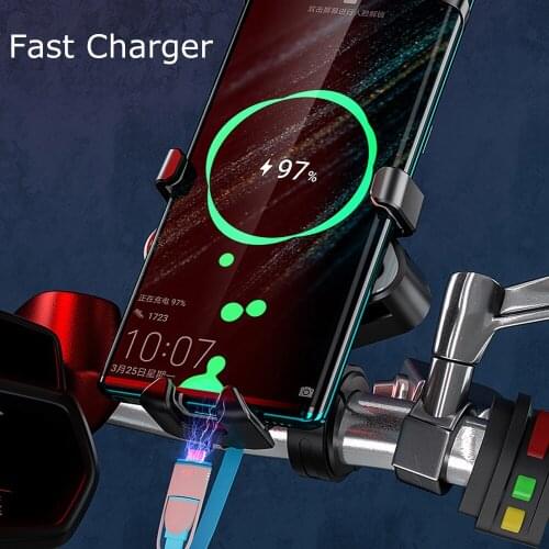 Bike Phone Holder Waterproof Bike Phone Charger USB Charger Phone Mount Motorbike USB Charger Stand Mount Bracket Phone Clip