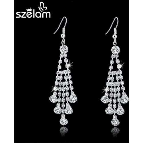 MELIHE Fashion 2019 New Austrain Crystal Earring For Women Imitated Drop Earring Fashion Jewelry Wedding Brinco SER150056