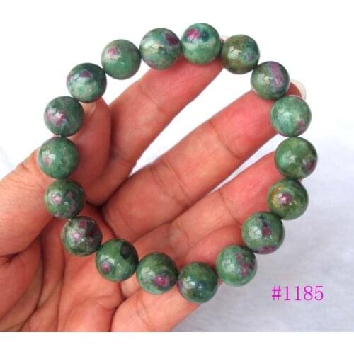 Free Shipping Natural Ruby in Zoisite 11mm Round Beads Bracelet Women Jewelry Accessories Weddings Parties Birthday Gift