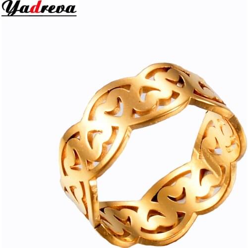 New Style Stainless Steel Ladies Ring Gold New Fashion Personality Jewelry