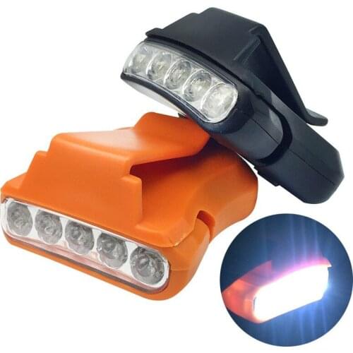 Sport 1PCS Super Bright 5 Led Portable Fishing Headlamp Clip on Cap Camping Hiking Light Clip on Hat Lamps Mini Flashlight