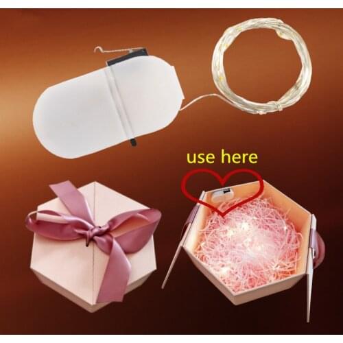 10pcs Open the Lid and it Will Light Up 1m Copper Wire LED Lamp String Automatic Light For Christmas Wedding Party Boxs Dec