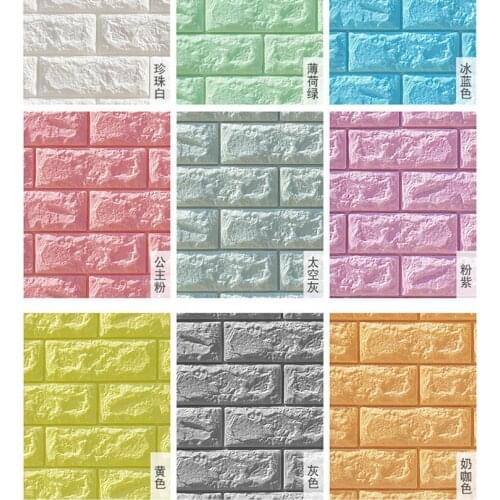 10PCS 70x77CM 3D Wall Sticker Self Adhesive Waterproof Wallpapers Mural TV Background Brick Living Room Decoration