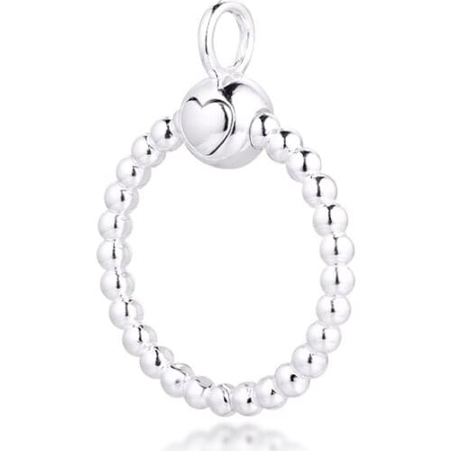 100% 925 Sterling-Silver-Jewelry Signature Moments Small Beaded O Pendant for Necklaces Necklace Free Shipping