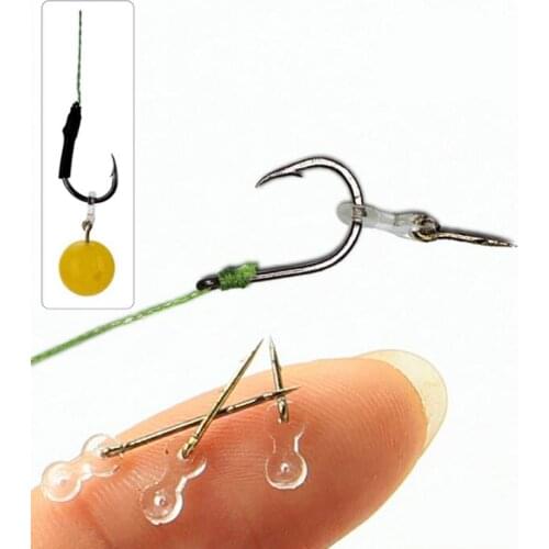 12 Pcs Bait Spikes With Silicone Ring Carp Fishing Hook Hair Rigs Boilies Pin Stainless Steel Carp Feeder Fishing Tackle 10/15mm