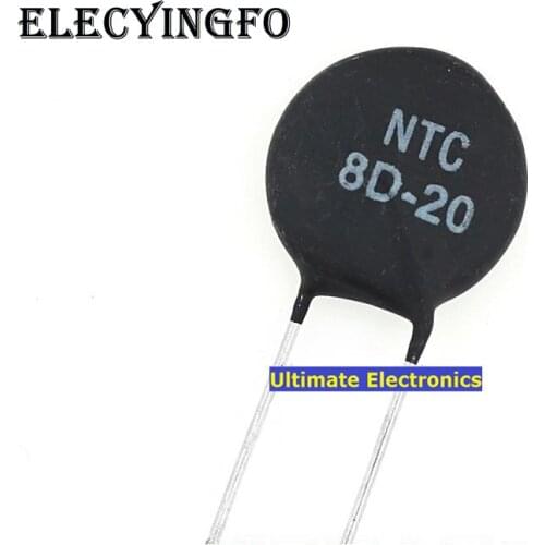 20pcs Thermistor NTC8D-20 8D-20 8D20 20MM Diameter Negative Temperature coefficient