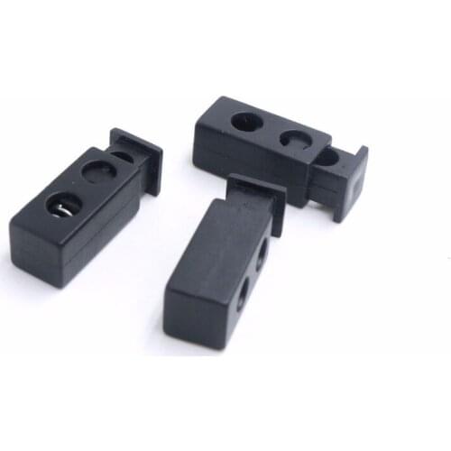 2017 new arrive 31*11mm Cord lock Koordstopper 50pcs/pack square black Toggle Stopper Plastic Clip Wholesale