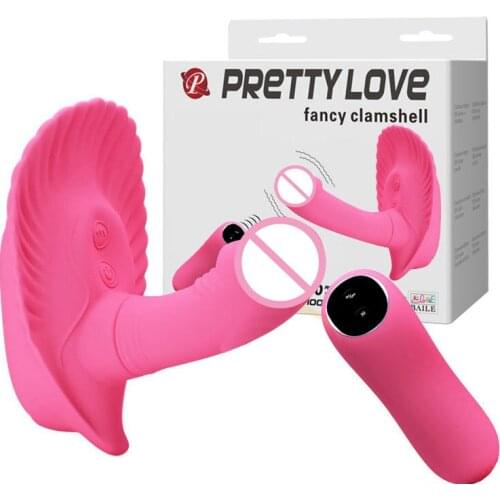 30 Speeds Butterfly Strap On Vibrator Strapless Dildo Realistic Wireless Remote Control Sex Product for Women