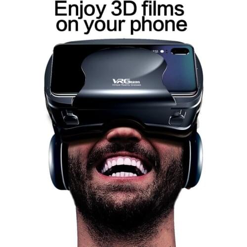 3D Helmet Virtual Reality VR Glasses For 5 To 7 Inch Smartphones 3D Glasses Lenses With Controllers VR Headset For Mobile Phone