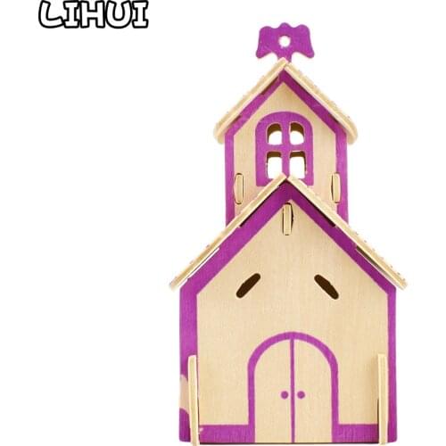 3D Wooden House Puzzles Toys for Children to DIY Handmade Assembled Building Model Kits Educational Hobbies Jigsaw Wood Toy Gift
