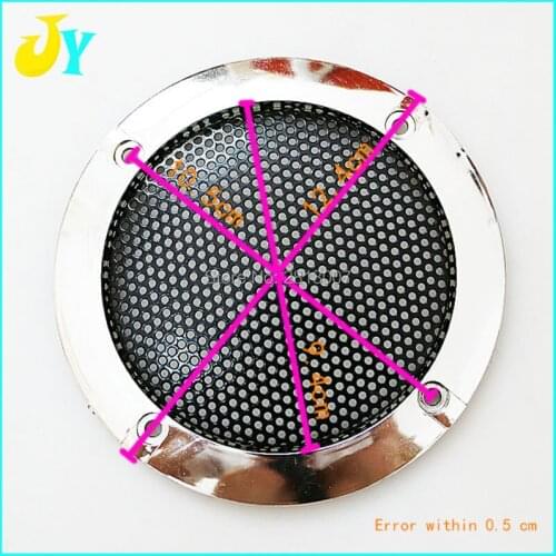 6pcs 4 inch Speaker cover-Silver plated speaker net with black metal net and outer-ring coloured plated plastic,Speaker grill