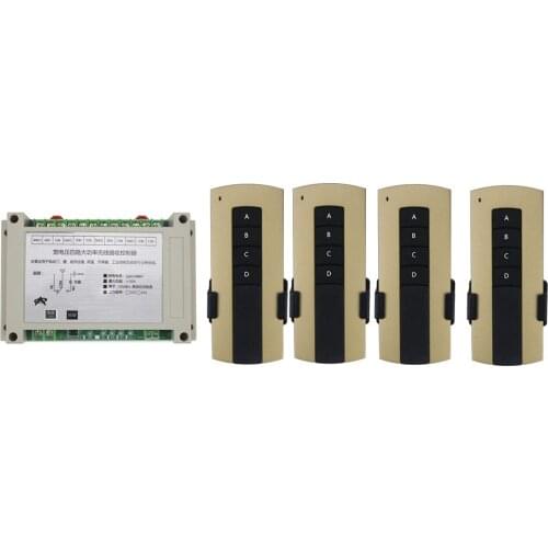 AC220V 380V 4CH 30A relay 4CH RF Wireless Remote Control Relay Switch Security System Garage Doors Electric Doors 4 transmitter