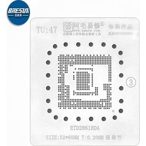 AMAOE TU47 for CPU BGA Reballing Stencil for LCD TV main control CPU plant tin net/RTD2861RDA//TU47Steel mesh