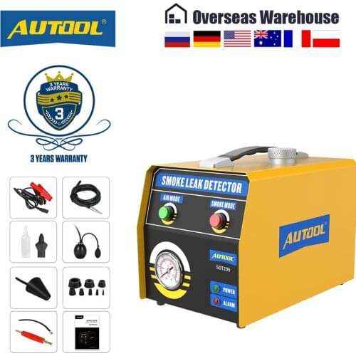 AUTOOL Original SDT205 Car Smoke Leak Detector Pipe Leak Locator Automotive EVAP System Smoke Leakage Diagnostic Analyzer Tool
