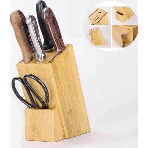 Bamboo Eco-Friendly Durable Portable Home Kitchen Knife Holder Storage Bamboo Block Stand Large Capacity Organizer New