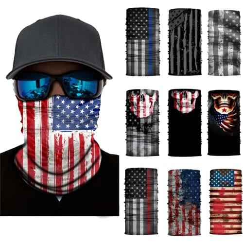 National Flag Skull Tube Banadana Headband Cycling Moto Outdoor Sports Face Mask Hiking Riding Cycling Headband Men Bike Scarf