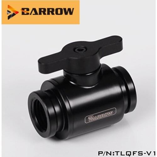 Barrow Water Cooling Fittings Mini Valve with Aluminium Handle Double Inner G1/4"Female To Female Water Cooling Valve TLQFS-V1