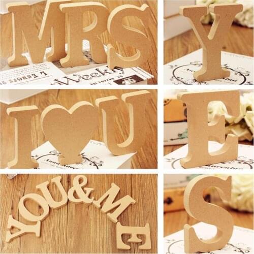 Retro Wooden Letters DIY Words Freestanding Alphabet Personalized Name Design Hanging Art Crafts Wedding Home Party Decor