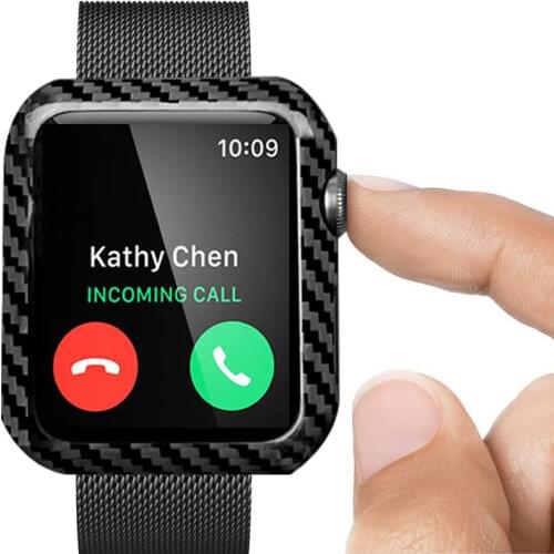 For Apple Watch Carbon Fiber Cover Case Series 4 3 44mm 42mm 38mm Luxury Ultra Thin Genuine Carbon Fibre Cover For iWatch
