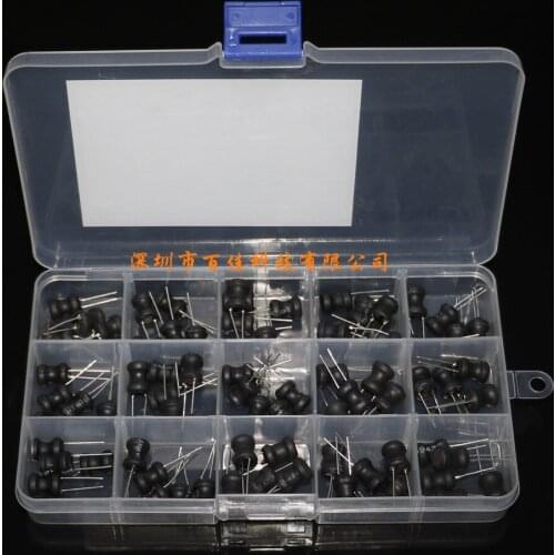 I-shaped inductor 8*10mm 2.2uH-10mH DIP in-line power inductor set 15 kinds specifications × 5Pcs