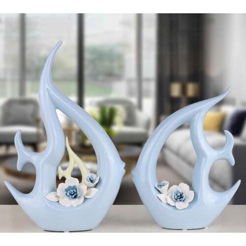 Modern Ceramic Fish Porcelain Lover Kissing Fish Figurines Livingroom Ornament Home Furnishing Decoration Crafts Wedding Gift