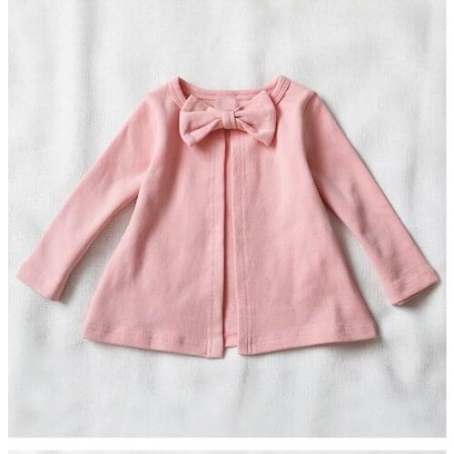 Big bowknot outwear children warm jacket toddler boy/girls jacket cotton knited tops autumn warm Xmas baby clothes