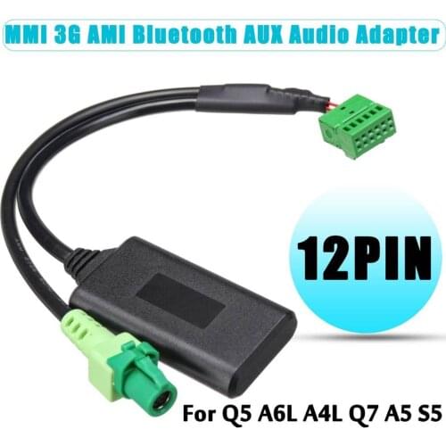 MMI 3G AMI 12-pin Bluetooth AUX Cable Adapter Wireless Audio Input For Audi Q5 A6 A4 Q7 A5 S5