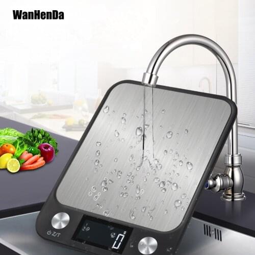 10kg/1g Multi-function Digital Food Kitchen Scale Stainless Steel LCD Display Weighing Food Scale Cooking Balance waterproof