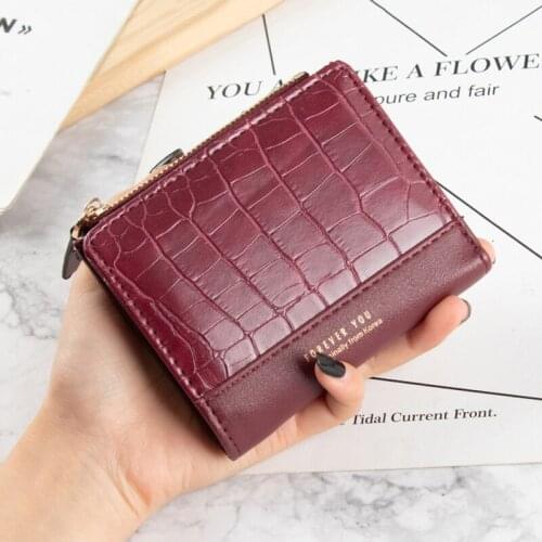 Fashion Crocodile Pattern Womens Wallet PU Leather Mini Purse Card Coin Handbags Female Multi-pocket Pouch Lady Shopping Purse