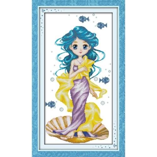Everlasting Love Ocean Baby Chinese Cross Stitch Kits Ecological Cotton Stamped 14CT 11CT DIY Gift Wedding Decoration For Home