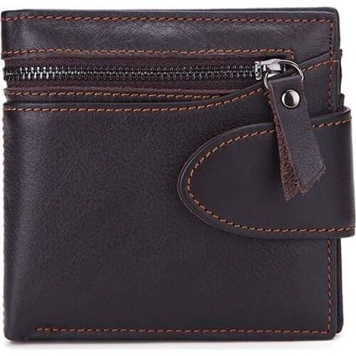 Genuine Leather Mens Wallet First Layer Cowhide Mens Wallet Multifunctional Short Mens Card Holder
