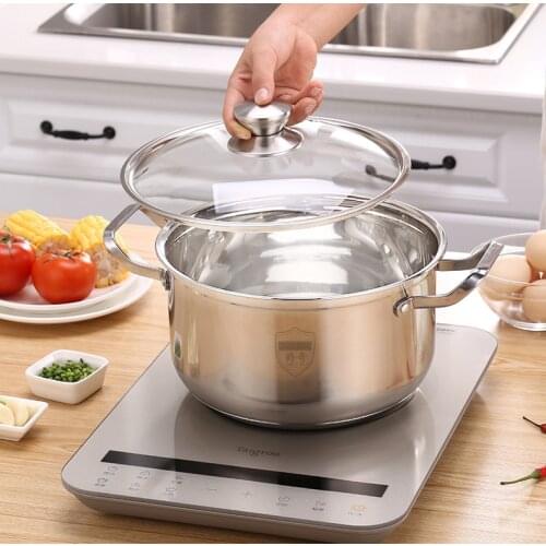 Stainless steel household thickening double bottom small hot pot gas stove induction cooker general pot soup pots for cooking