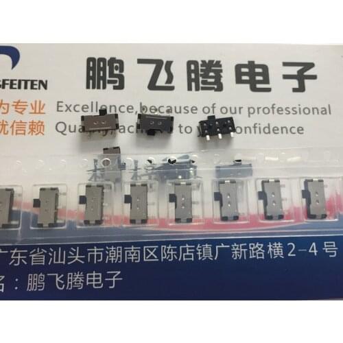 Original new 100% AYZ0102AGRLC micro toggle switch 3pin 2gear slide horizontal side dial 2.54mm spacing