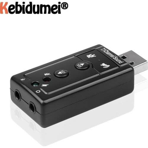Portable External USB AUDIO SOUND CARD ADAPTER VIRTUAL 7.1 Ch USB 2.0 Mic Speaker Audio Headset Microphone 3.5mm Jack Converter