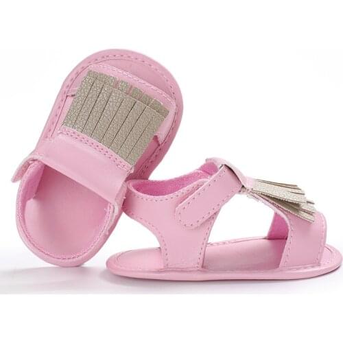 Baby Girl Sandals for Newborn Summer Bebek Sandalet PU Leather Tassel Infant Toddler Sandals Rubber Soles Kids Shoes