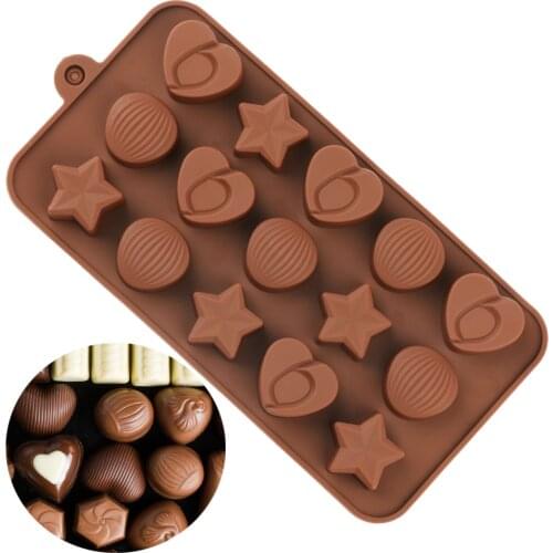 Silicone Chocolate Mold Non-stick Bakeware Star Heart Nut Shapes Baking For Chocolate Candy Fudge Cake Decoration Ice Resin DIY