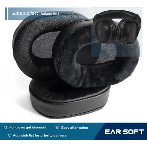 Earsoft Replacement Ear Pads Cushions for Roland RH5 Headphones Earphones Earmuff Case Sleeve Accessories