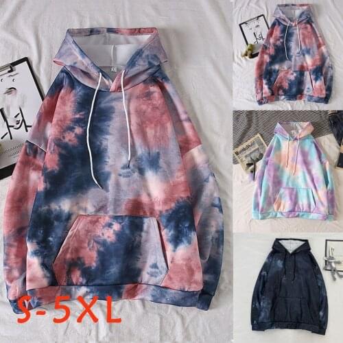 Oversized Tie-dye Womens Hoodies Female Hooded Casual Sweatshirt Tops Harajuku Ladies Pullovers cosplay costume blouse hoody