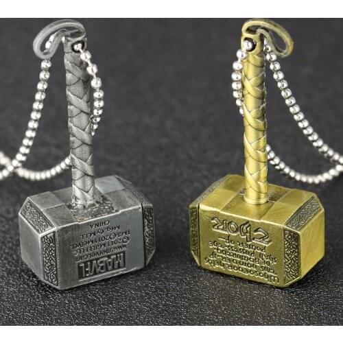 Thor Hammer Necklace Mjolnir 1:1 Dark World Ragnarok Pendant Viking Odin Loki Norse Mythology Weapon Revenge Jewelry Wholesale