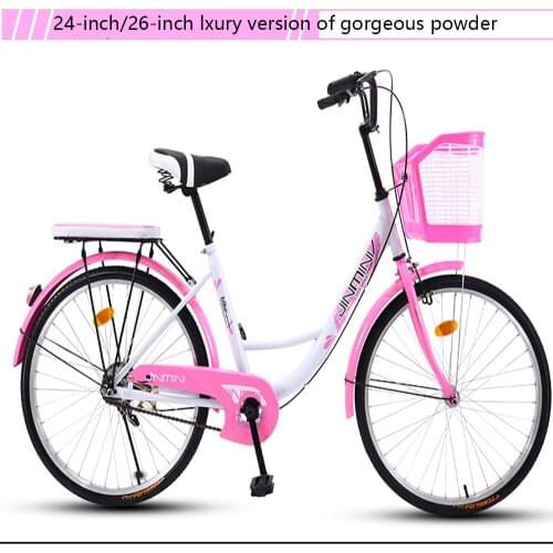 Bicycle Ladies Adult Bicycle Male Transport Lightweight Student Leisure Retro Commuter Ladies' Ordinary Old Bicycle