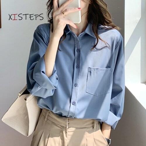Женские голубые рубашки XISTEPS China At AliExpress