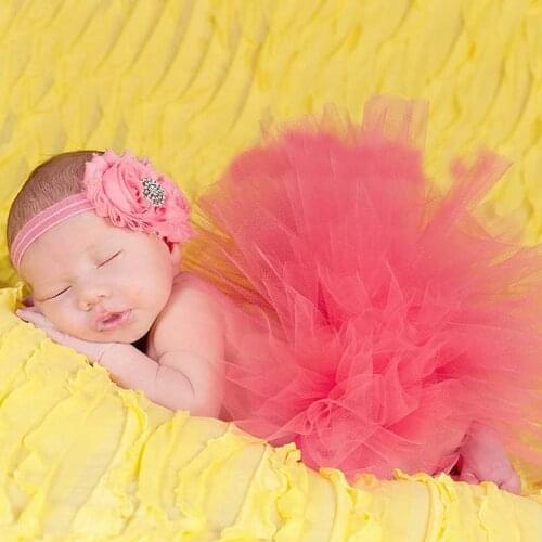 Princess Baby Tutu Skirt & Flower Headband Set Newborn Photography Props Girls Summer Tutu Baby Short Cake Skirt clothing