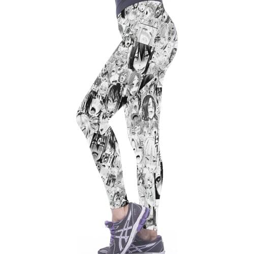 UJWI New Arrival Leggings Women Comics 3D Printed Anime Legging Workout Leggins Slim Elastic Plus Size Pants Legins