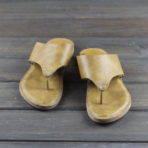 Womens Sandals Flip Flops 100% Genuine Leather Womens Sandals Flat Shoes Summer Laides Thongs Female Footwear