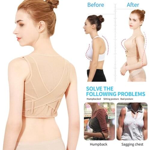 Women Adjustable Back Support Belt Chest Posture Corrector Shoulder Brace Body Shaper Corset