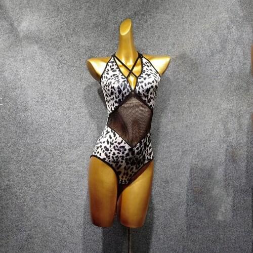 Latin Dance Dress Women SleeveLess Bare Back Leopard Latin Dance Tops for Ballroom Samba Tango Chacha Dancing Performamnce W377