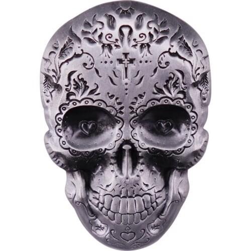 Sugar Skull Day of the Dead Pewter Pin Badge