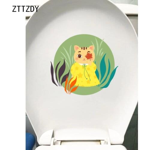 ZTTZDY 22.3*20.2CM Pattern Cat Living Room Home Decor Wall Decal Toilet Sticker T3-0383