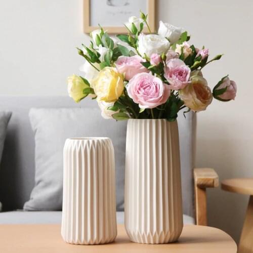 1pc Origami Design Vase White Ceramic Vase Porcelain Flower Vase Hydroponic Container For Home Wedding Decor 2 Size