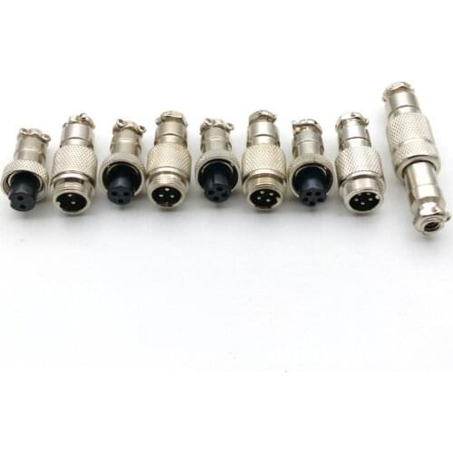 10sets GX12 12mm aviation connector plug socket 2pin 3Pin 4Pin 5Pin 6Pin 7Pin 8Pin 5A 125v connector